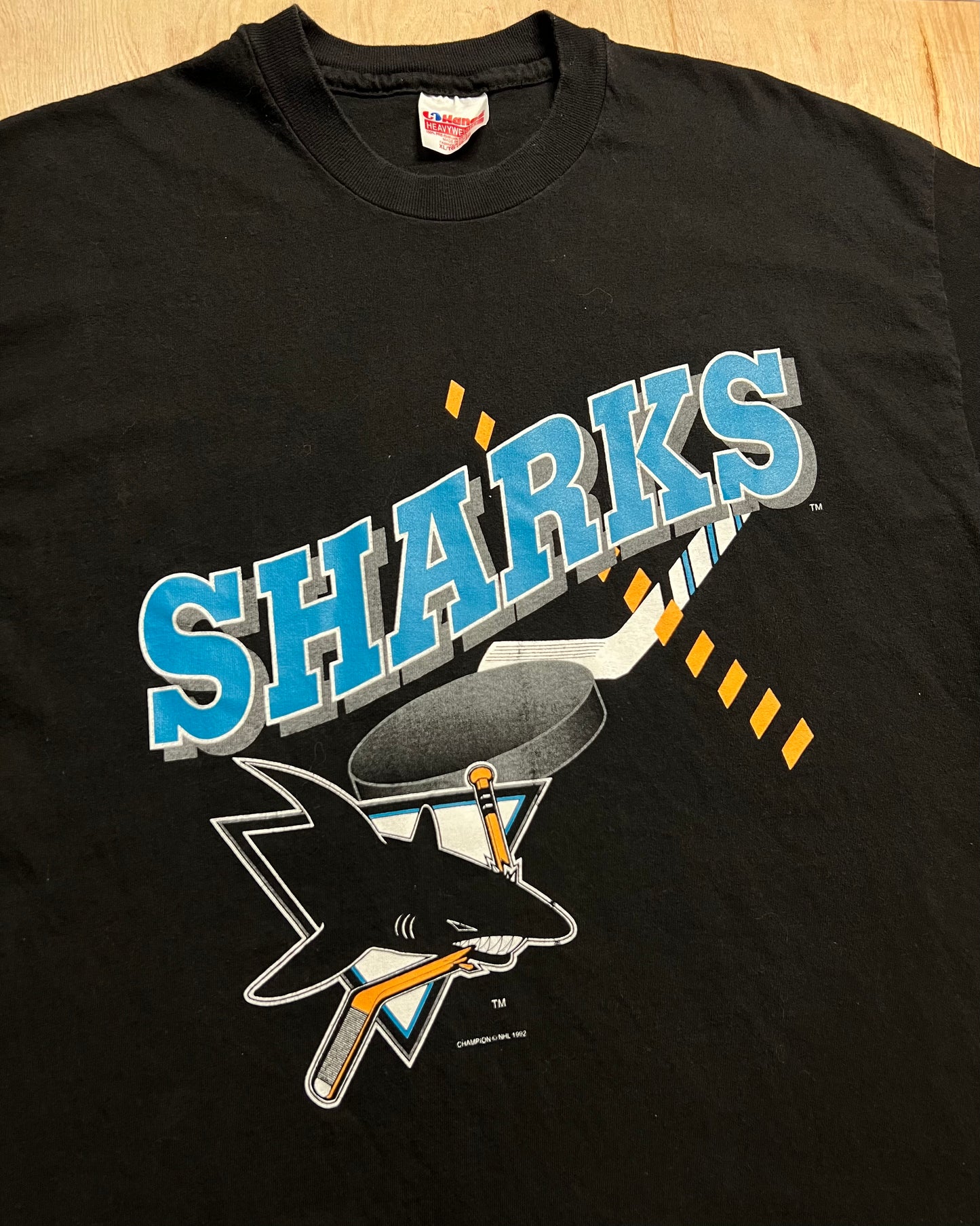 1992 San Jose Sharks NHL Single Stitch T-Shirt