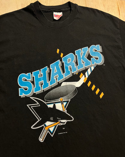 1992 San Jose Sharks NHL Single Stitch T-Shirt