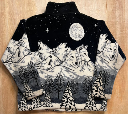 Vintage Wolf Mount Rushmore AOP Fleece Jacket