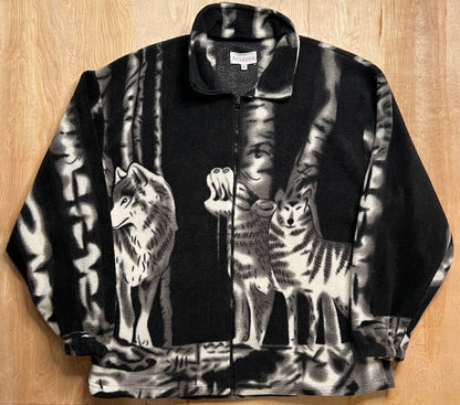 Vintage Wolf AOP Fleece Jacket