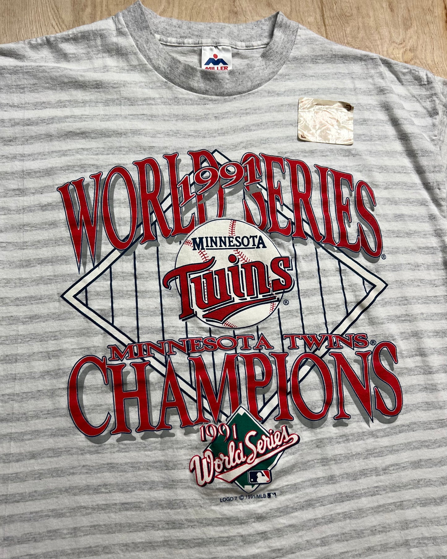 1991 Deadstock Minnesota Twins World Series Champions Single Stitch T-Shirt