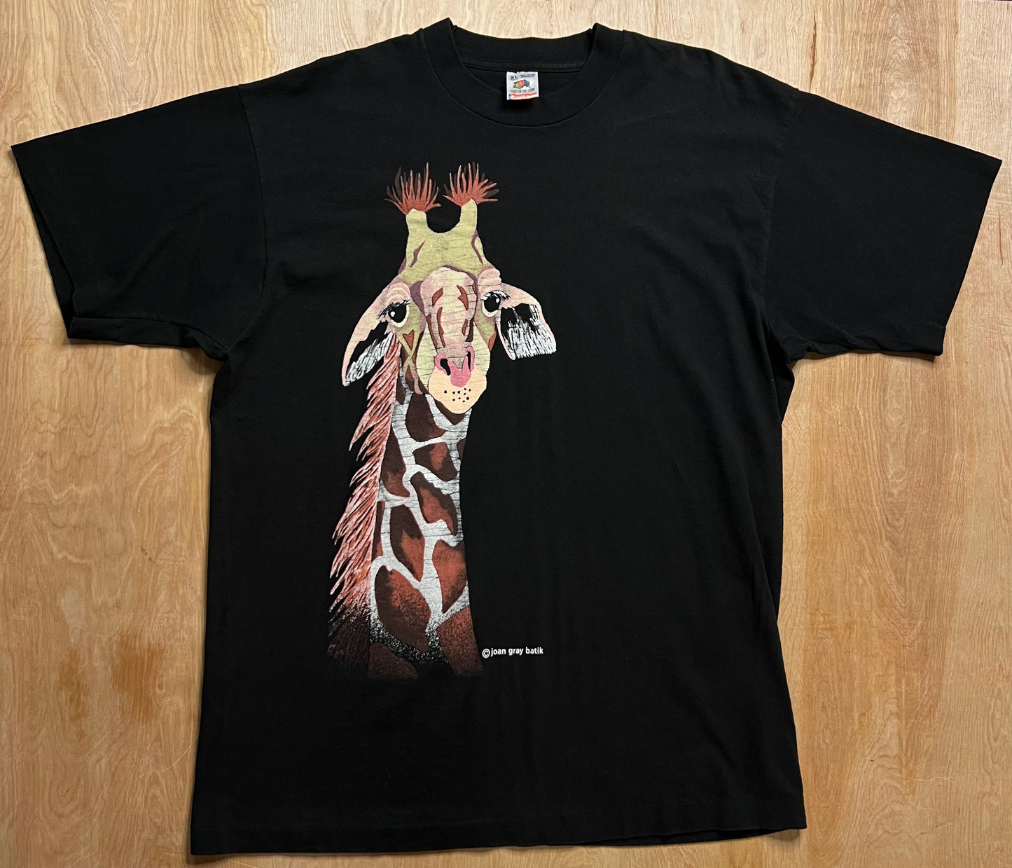 1990's Giraffe Fruit of the Loom Single Stitch T-Shirt