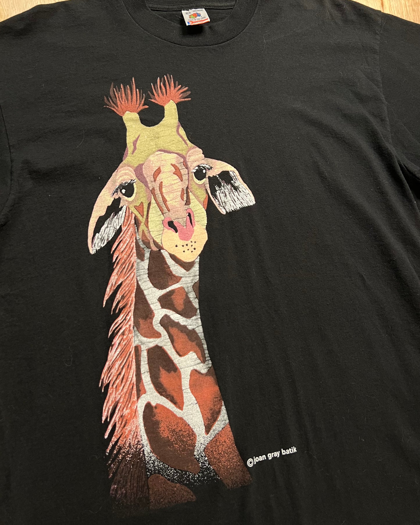1990's Giraffe Fruit of the Loom Single Stitch T-Shirt