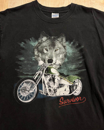 Vintage "Survivor" Wolf X Cycle T-Shirt