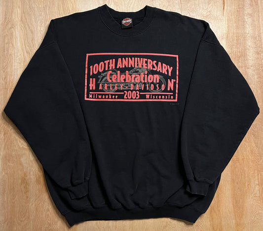 2003 Harley Davidson 100th Anniversary Milwaukee, Wisconsin Crewneck