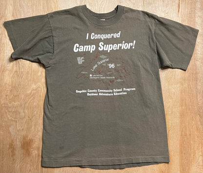 1996 "I Conquered Camp Superior" Fruit of the Loom Single Stitch T-Shirt