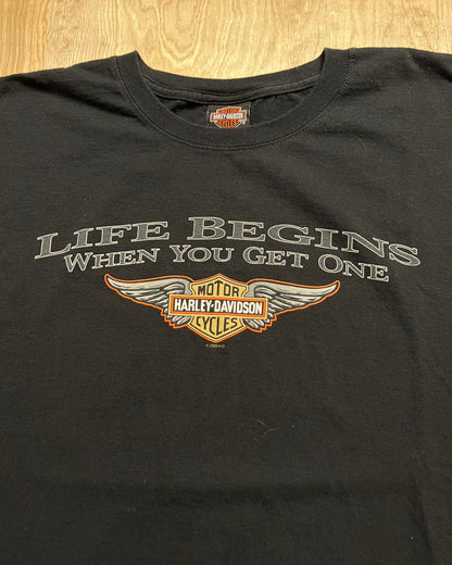 2000's Harley Davidson "Life Begins When You Get One" T-Shirt