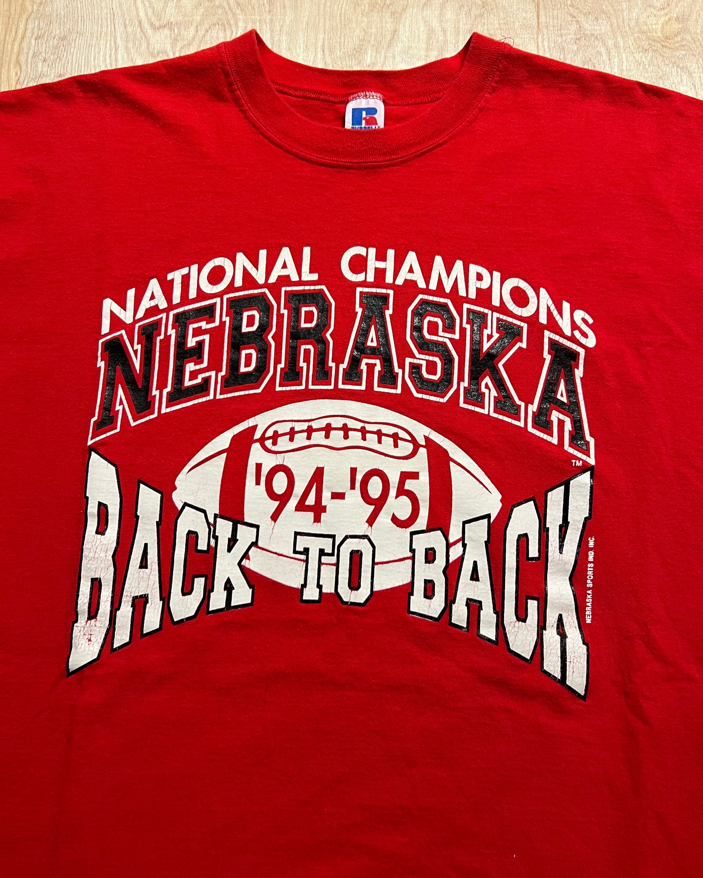 1994-95 Nebraska Football Back to Back National Champions T-Shirt
