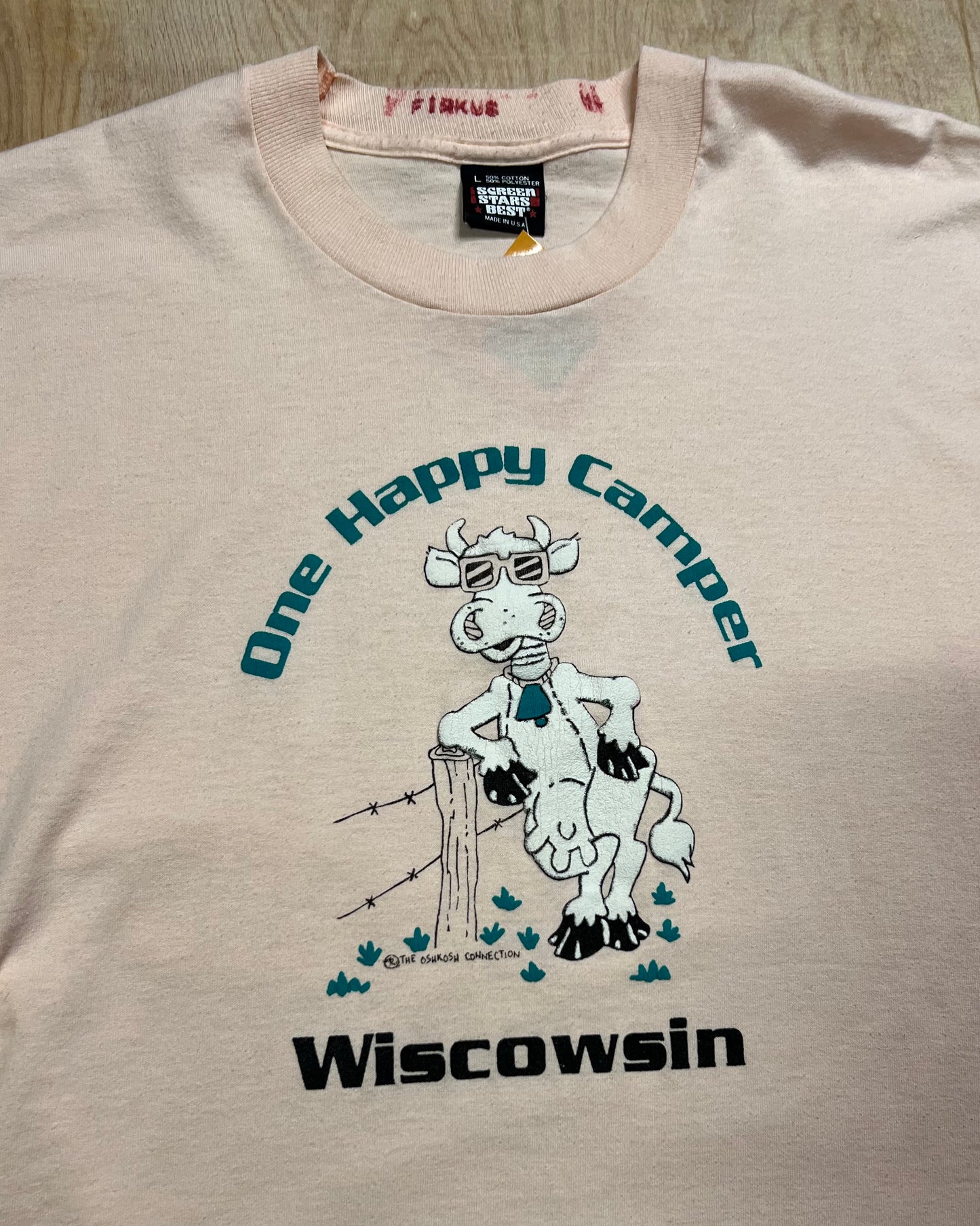 Vintage Early 1990's Wiscowsin "One Happy Camper" Single Stitch T-Shirt