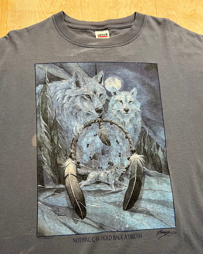 Vintage 1990's "Nothing Can Hold Back a Dream" Wolf T-Shirt
