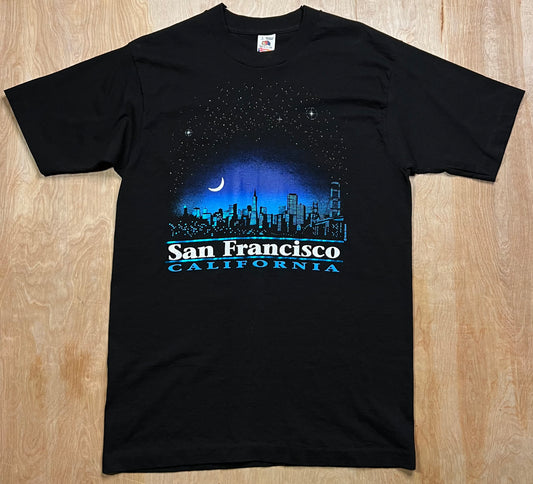 Vintage 1990's Night Skyline San Francisco, California Single Stitch T-Shirt