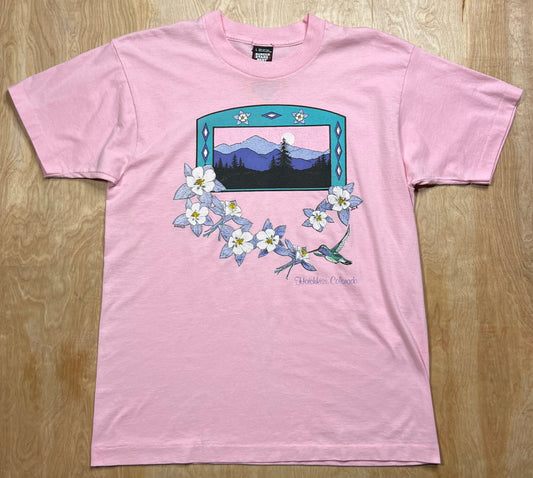 Vintage Early 1990's Mountains x Flowers Hotchkiss Colorado Single Stitch T-Shirt