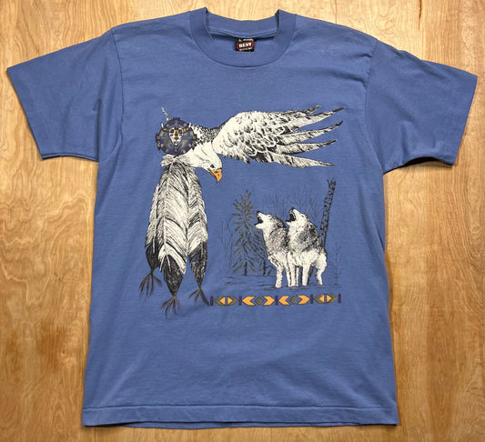 Vintage Early 1990's Wolfs x Hawk Single Stitch T-Shirt