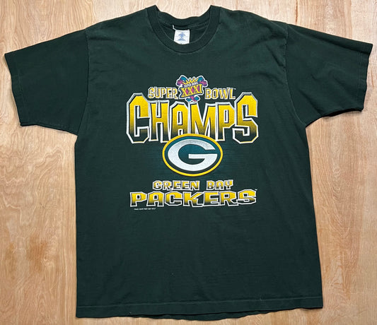 Vintage 1997 Green Bay Packers Super Bowl Champions Single Stitch T-Shirt
