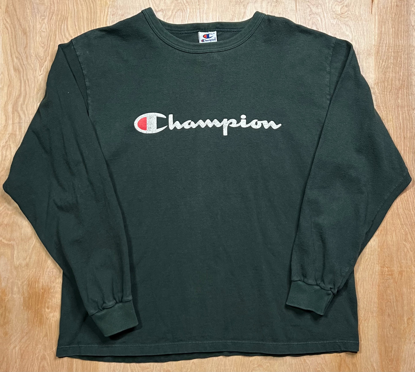 Vintage 1990's Faded Green Champion Long Sleeve
