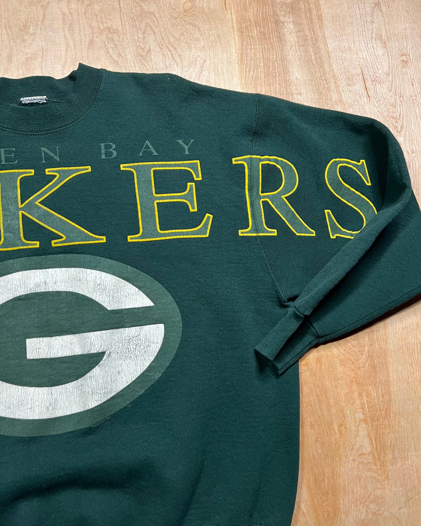 1992 Faded Green Bay Packers Spellout Crewneck