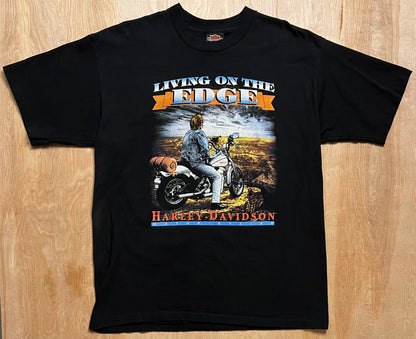1992 Harley Davidson "Living on the Edge" Eau Claire, Wisconsin Single Stitch T-Shirt