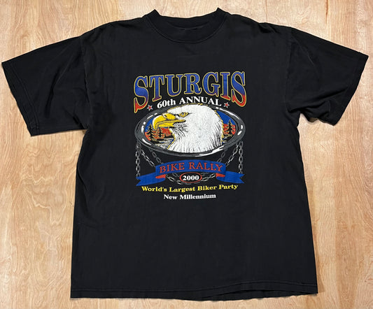 Vintage 2000 Sturgis New Millennium Bike Rally Faded T-Shirt