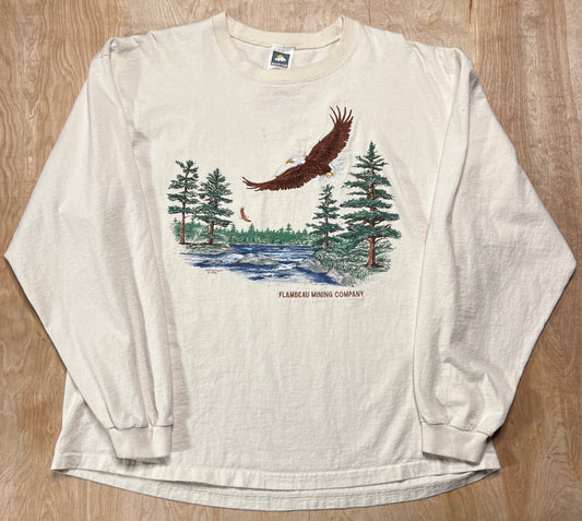 Vintage 1995 Flambeau Mining Company Eagles x River Long Sleeve Shirt