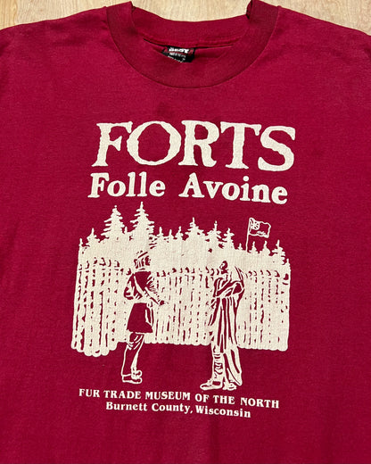 Vintage Early 1990's Forts Fur Trade Museum of the North Single Stitch T-Shirt