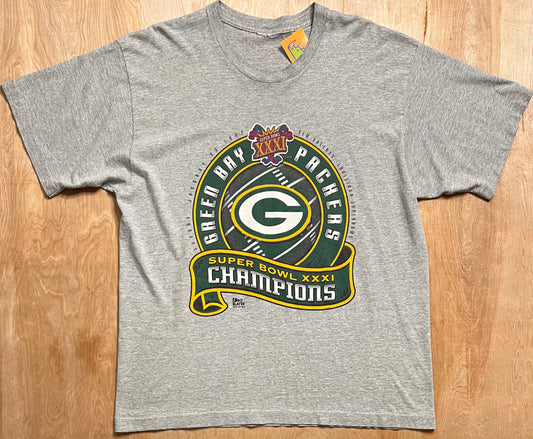 1997 Green Bay Packers Super Bowl Champions Single Stitch T-Shirt