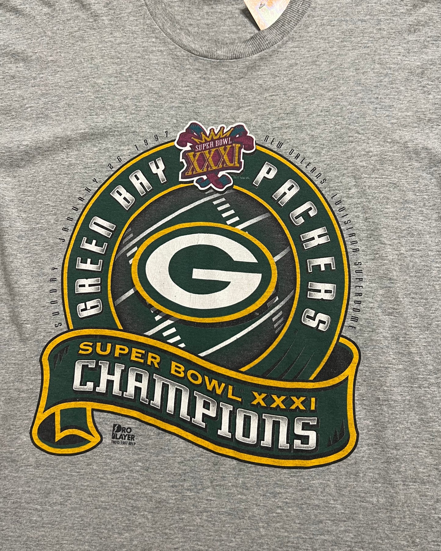 1997 Green Bay Packers Super Bowl Champions Single Stitch T-Shirt