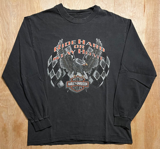 1998 Harley Davidson "Ride Hard or Stay Home" Bahamas Long Sleeve Shirt