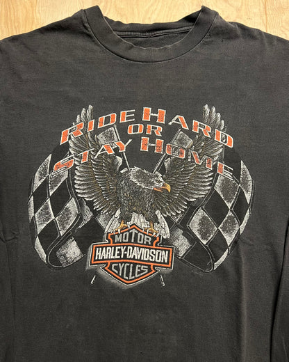 1998 Harley Davidson "Ride Hard or Stay Home" Bahamas Long Sleeve Shirt