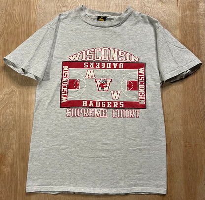 Early 1990's Wisconsin Badgers Supreme Court Basketball Single Stitch T-Shirt