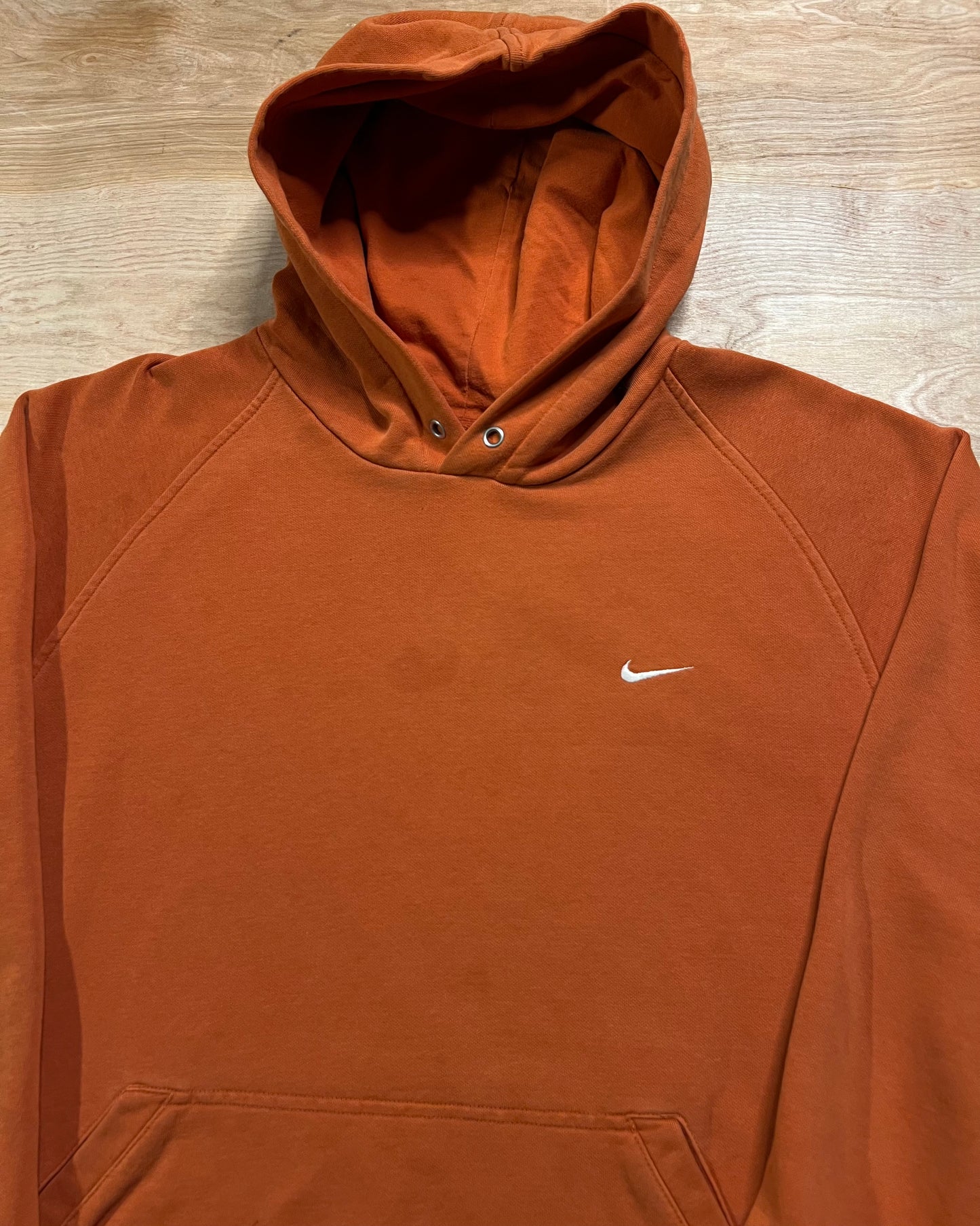 Vintage Distressed Orange Nike Mini Swoosh Hoodie