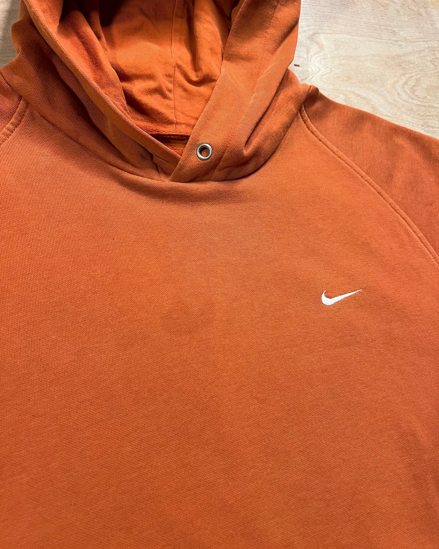 Vintage Distressed Orange Nike Mini Swoosh Hoodie