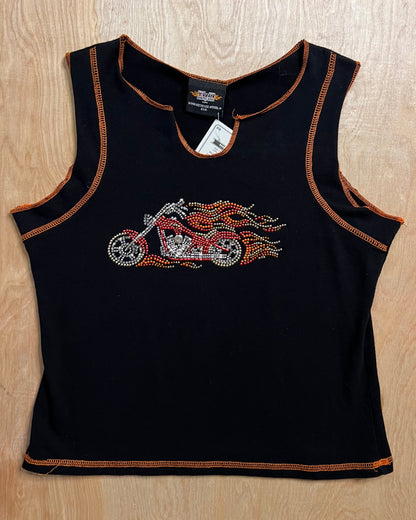 Vintage Bedazzled Chopper Tank Top