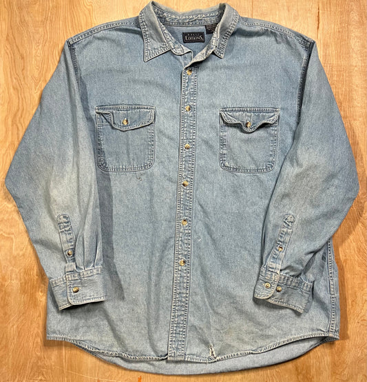 1990's Distressed and Faded Bascis Edition Button Up