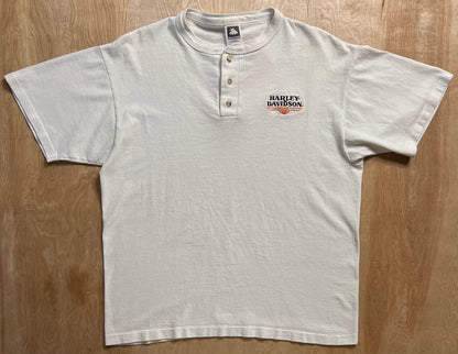 1990's Harley Davidson 3 Button Single Stitch T-Shirt