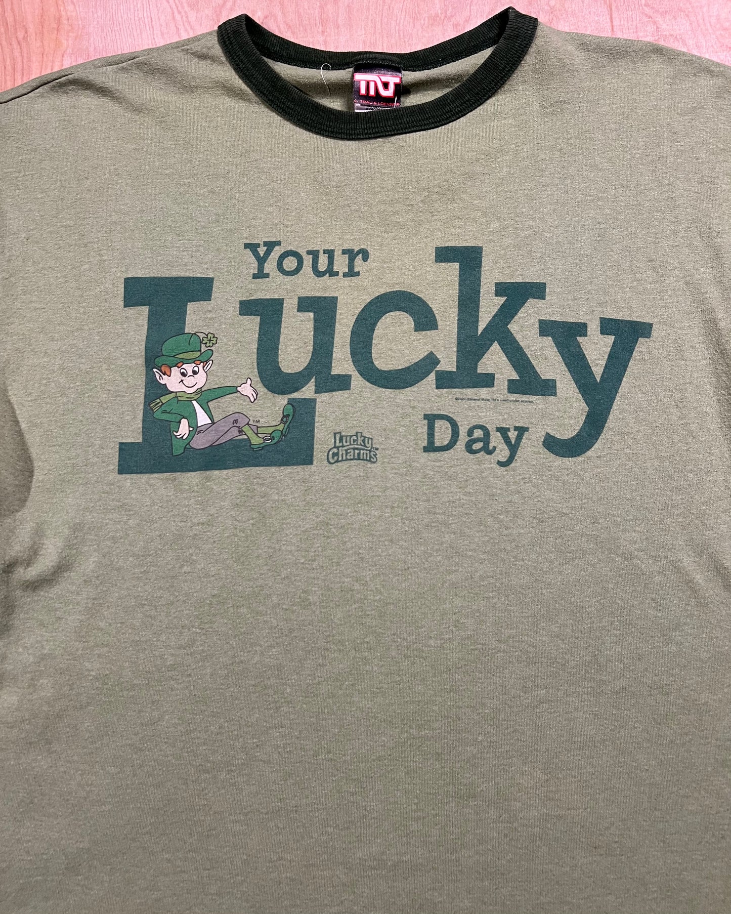 Early 2000's Lucky Charms "Your Lucky Day" Ringer T-Shirt