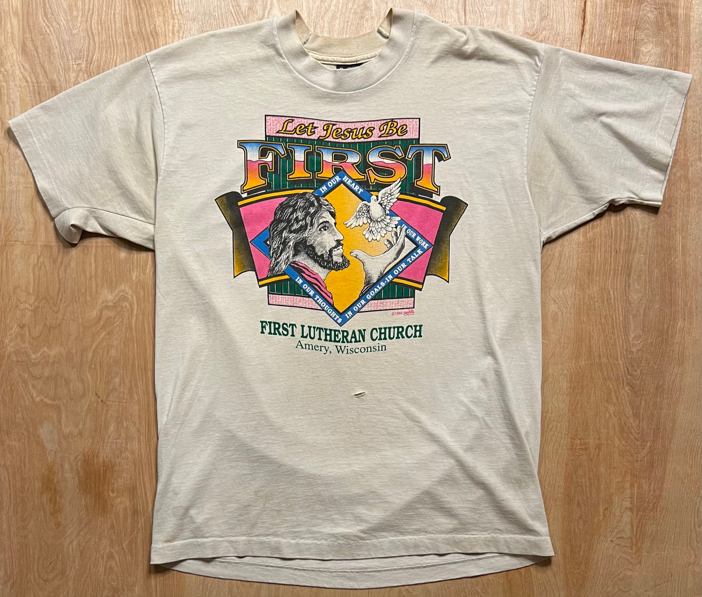 1992 Stained "Let Jesus Come First" Single Stitch T-Shirt