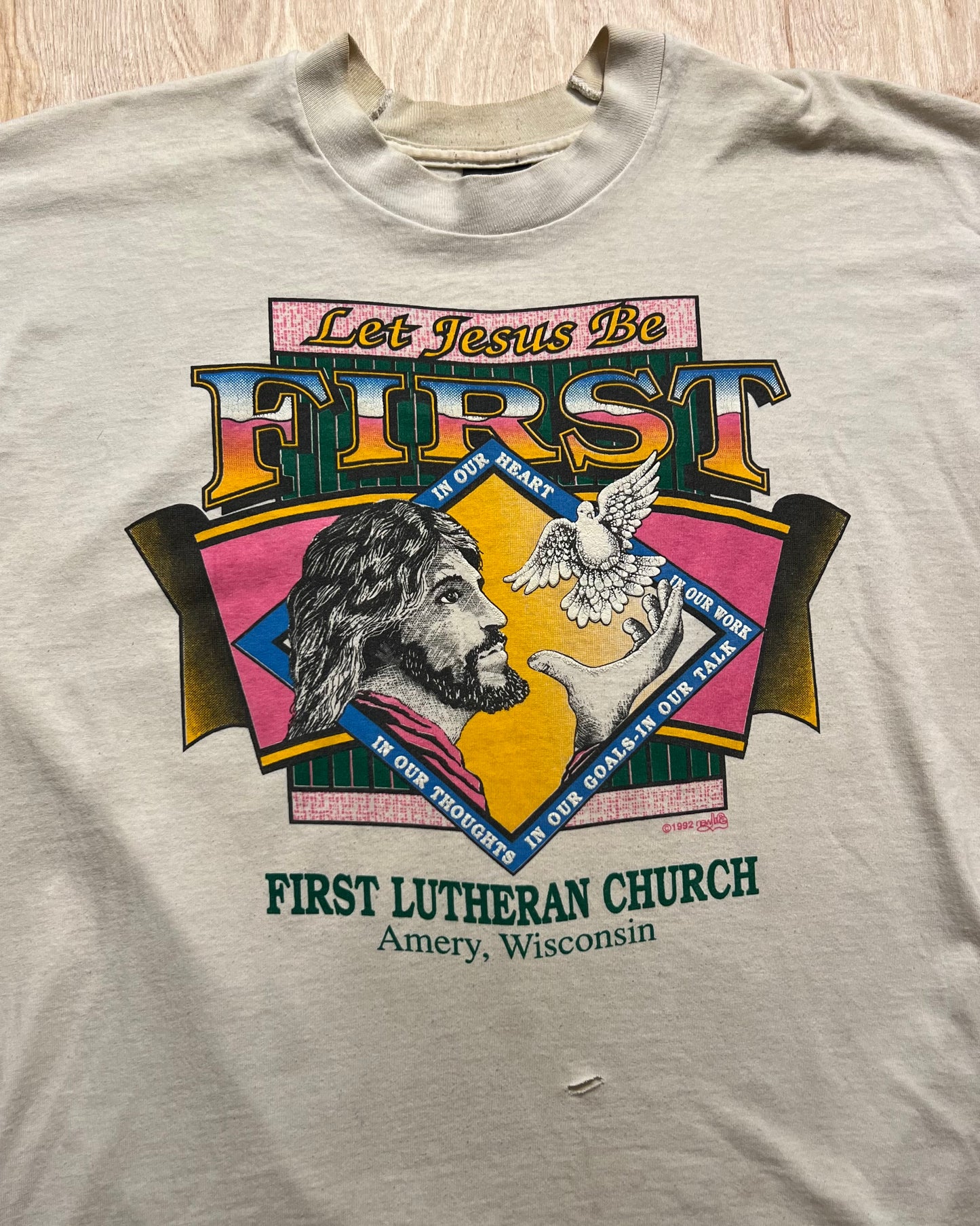 1992 Stained "Let Jesus Come First" Single Stitch T-Shirt