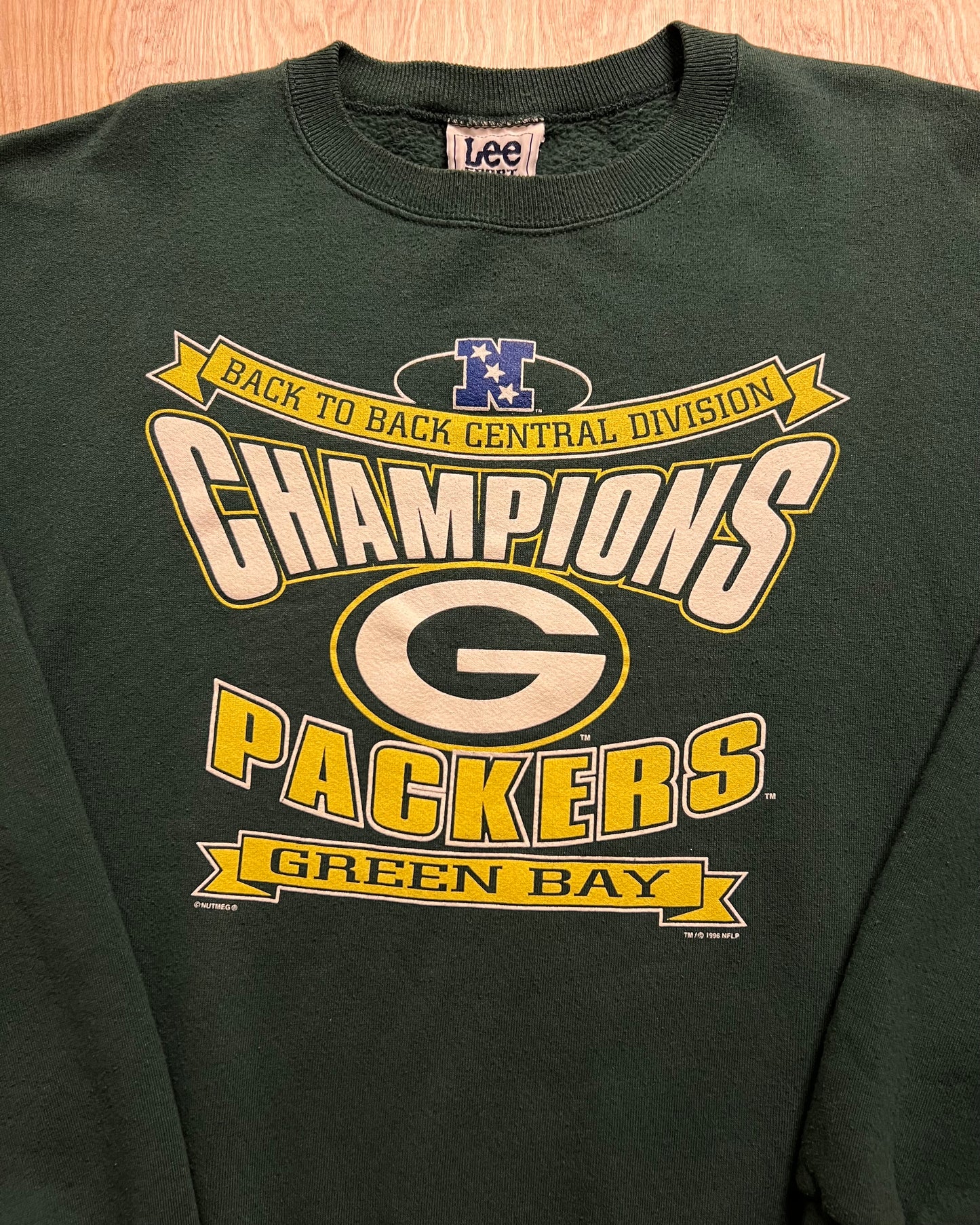 1996 Green Bay Packers Back to Back Central Division Champs Crewneck