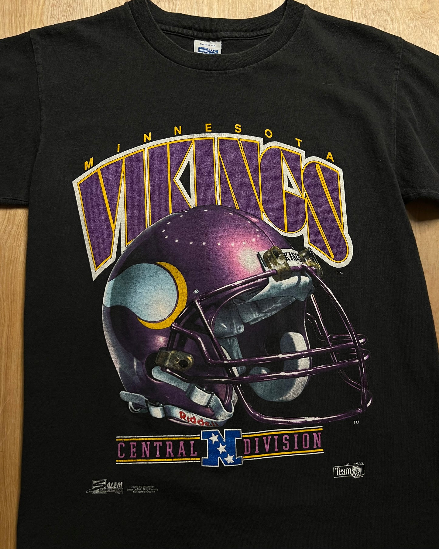 1992 Minnesota Vikings Central Division Salem Single Stitch T-Shirt