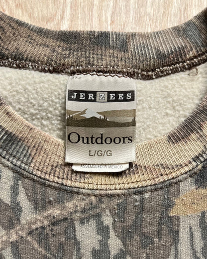 1990's Jerzees Outdoors Mossy Oak Camo Crewneck