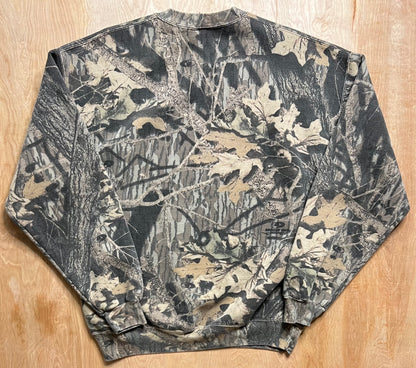 1990's Jerzees Outdoors Mossy Oak Camo Crewneck