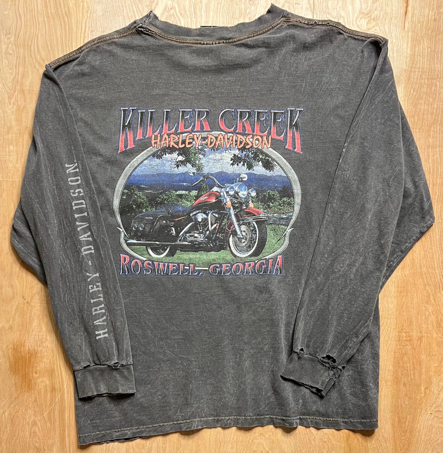 2002 Distressed Harley Davidson Killer Creek, Georgia Long Sleeve