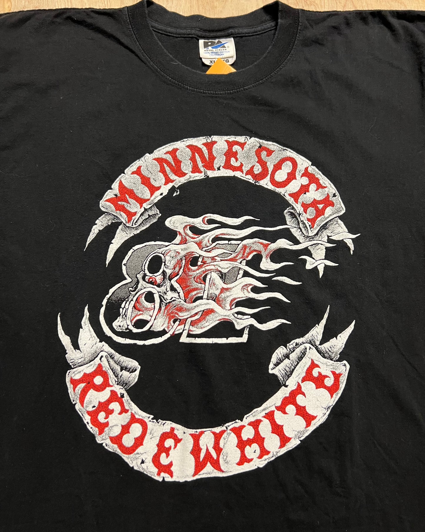 Vintage Minnesota Red & White "When In Doubt Knock 'Em Out" T-Shirt