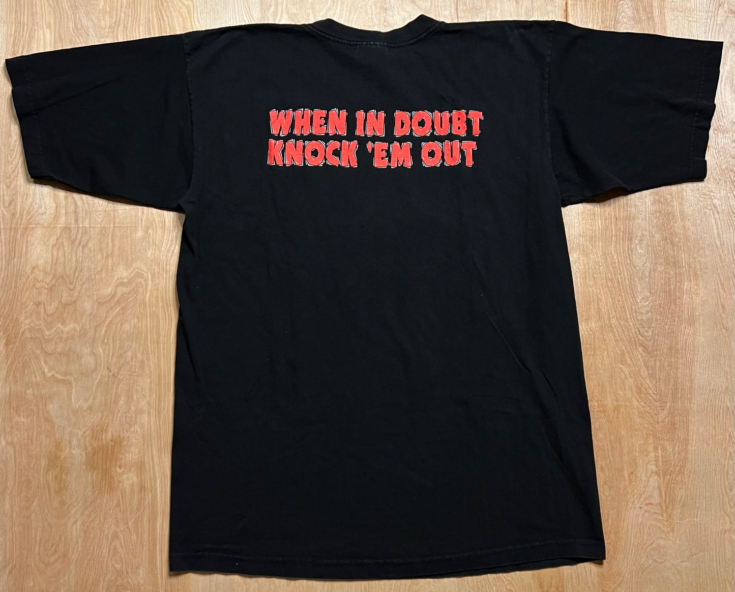 Vintage Minnesota Red & White "When In Doubt Knock 'Em Out" T-Shirt