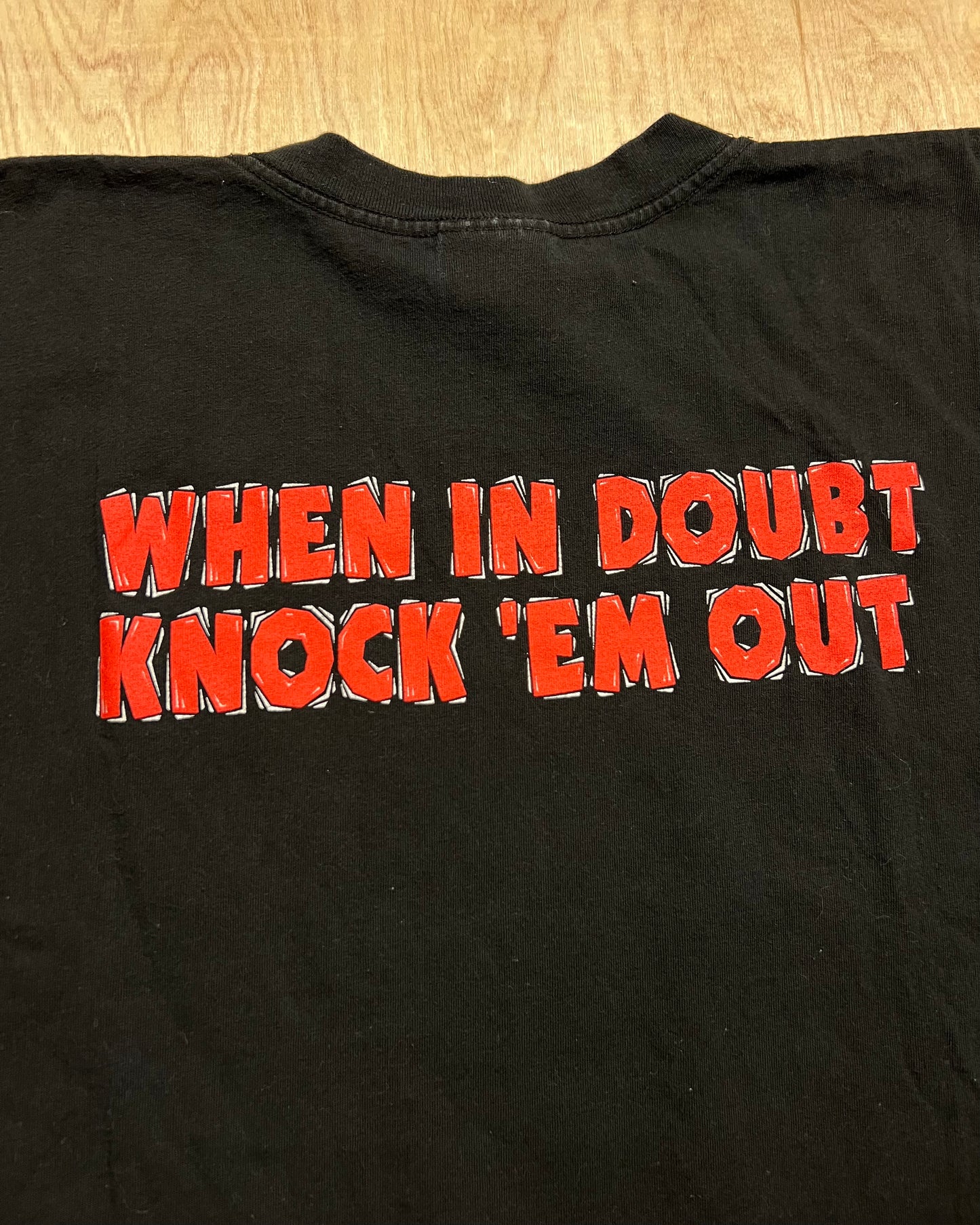 Vintage Minnesota Red & White "When In Doubt Knock 'Em Out" T-Shirt