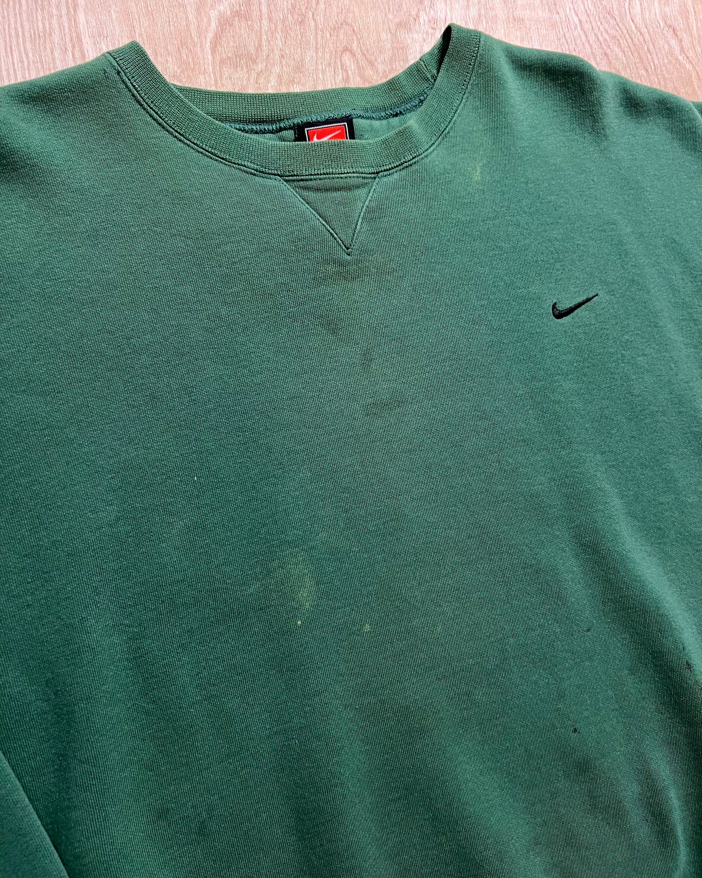 Vintage Forrest Green Distressed Nike Crewneck