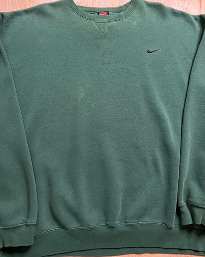 Vintage Forrest Green Distressed Nike Crewneck