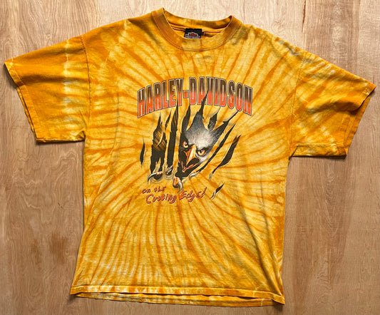 Vintage Harley Davidson "On the Cutting Edge" Tie Dye T-Shirt