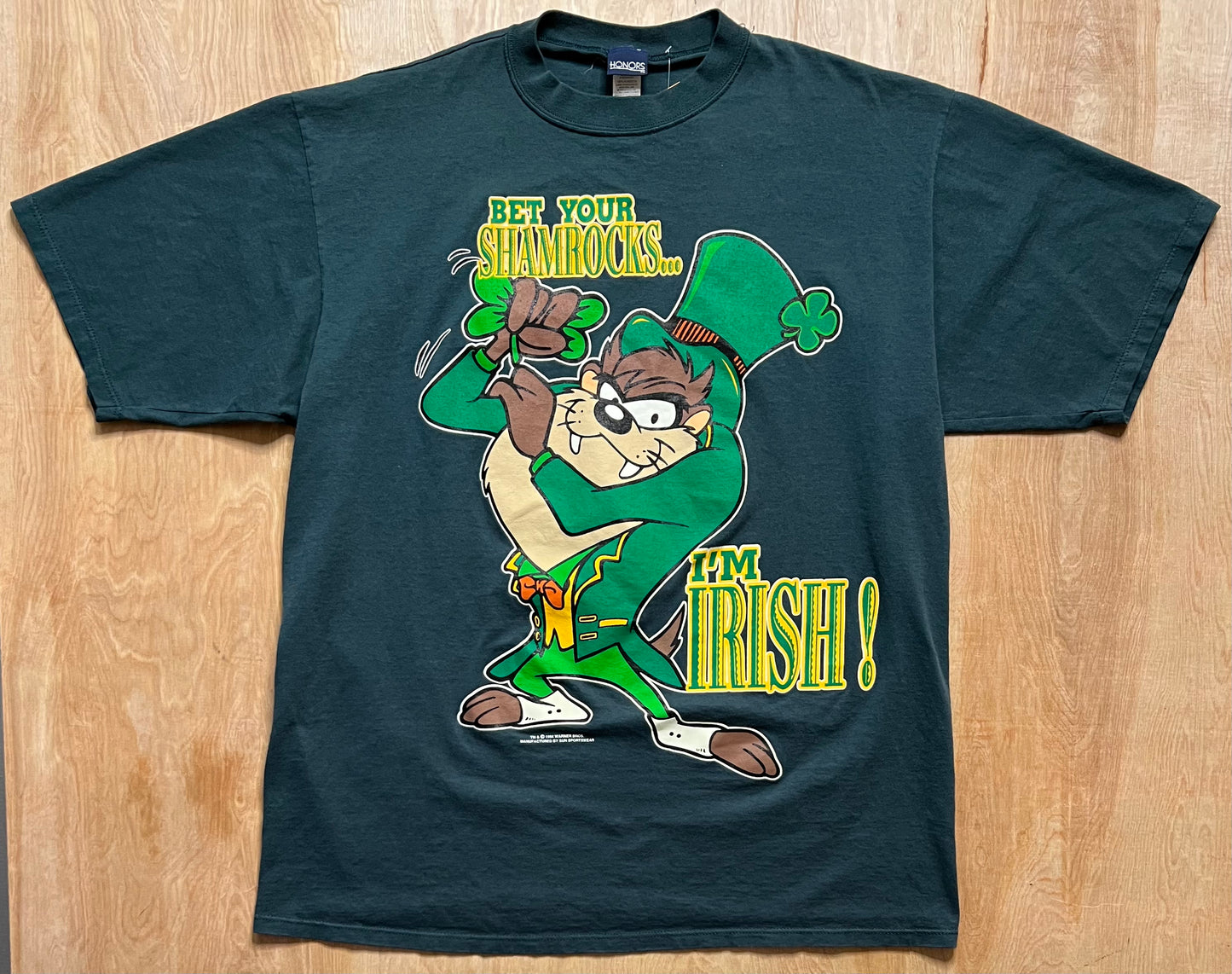 1994 Taz Looney Tunes "Bet Your Shamrocks I'm Irish" T-Shirt