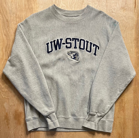Modern University of Wisconsin Stout Champion Reverse Weave Crewneck